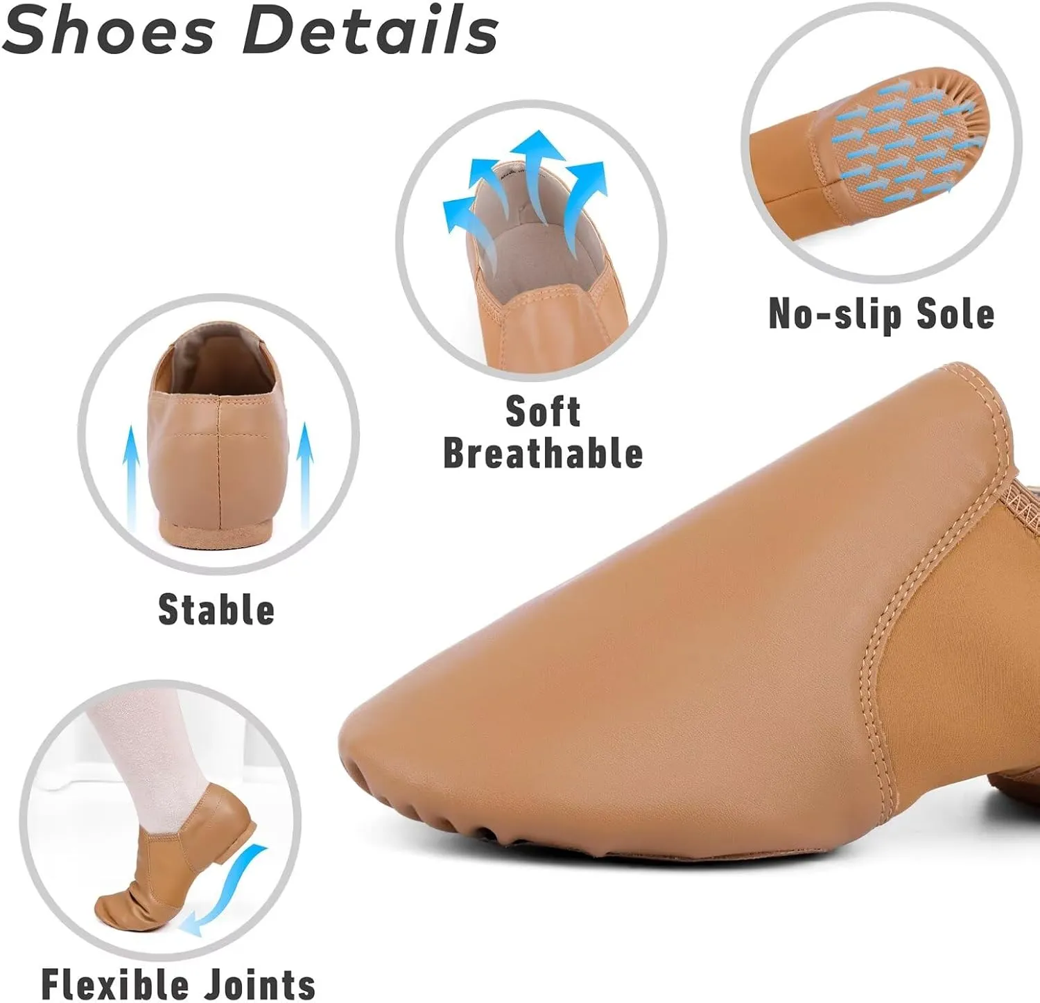 100% Cowhide Leather Dance Jazz Shoes for Women/Men
