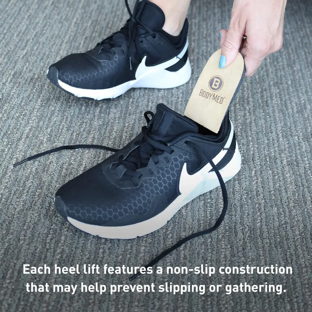 BodyMed Adjustable Heel Lift for Men and Woman, Medium (1-Pack) - Non-Slip Orthopedic Insert for Leg Length Discrepancies with 3 Removable 1/8 in. Layers