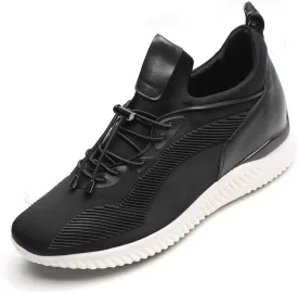 CHAMARIPA Men's Invisible Height Increasing Elevator Sneakers, Casual Fashion Hidden Heel Knit Shoes - Stylish, Comfortable, and Breathable 2.36"/ 2.76"/ 3.15" Inches Taller Handcrafted