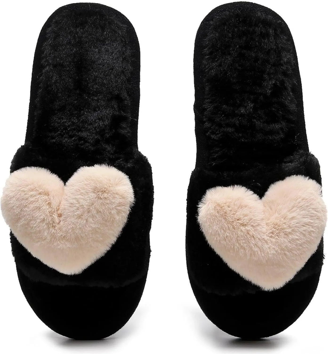 Crazy Lady Women's LOVE Slippers Fuzzy Fluffy Memory Foam House Shoes Open Toe Indoor and Outdoor