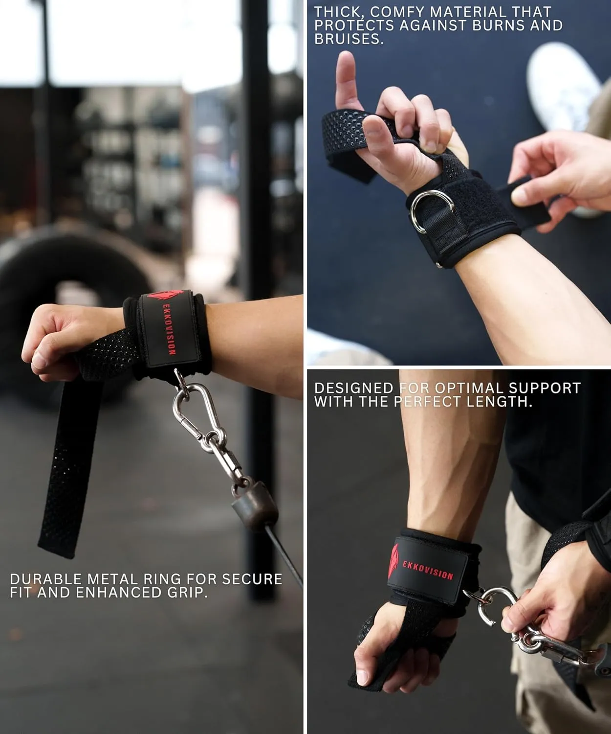 Ekko Weight Lifting Straps, Wrist Support for Men, Heavy Duty Thick Comfortable Lifting Straps, Secure Fit