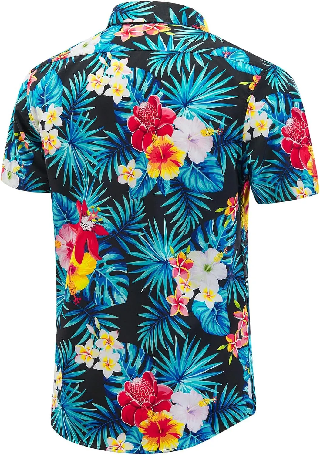 EUOW Men's Hawaiian Shirt Short Sleeve Printed Button Down Summer Beach Dress Shirts