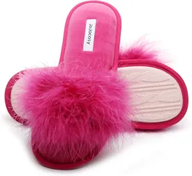 Extreme Plush Ladys Sexy Slip-on Comfortable Slippers Womens Fluffy Indoor Open-toe Scuff
