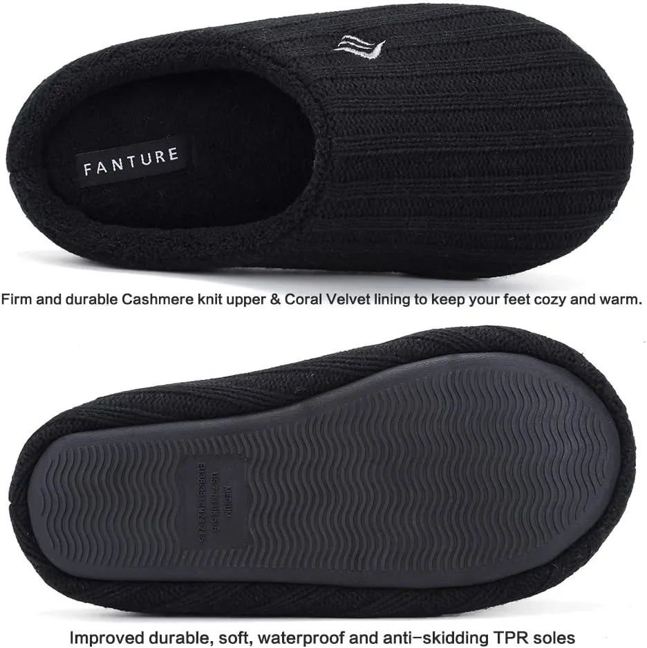 FANTURE nisex Men's Women's Memory Foam Slippers Comfort Cotton-Blend Closed Toe House Shoes Indoor Scuff-U419WMT029-2024-0606