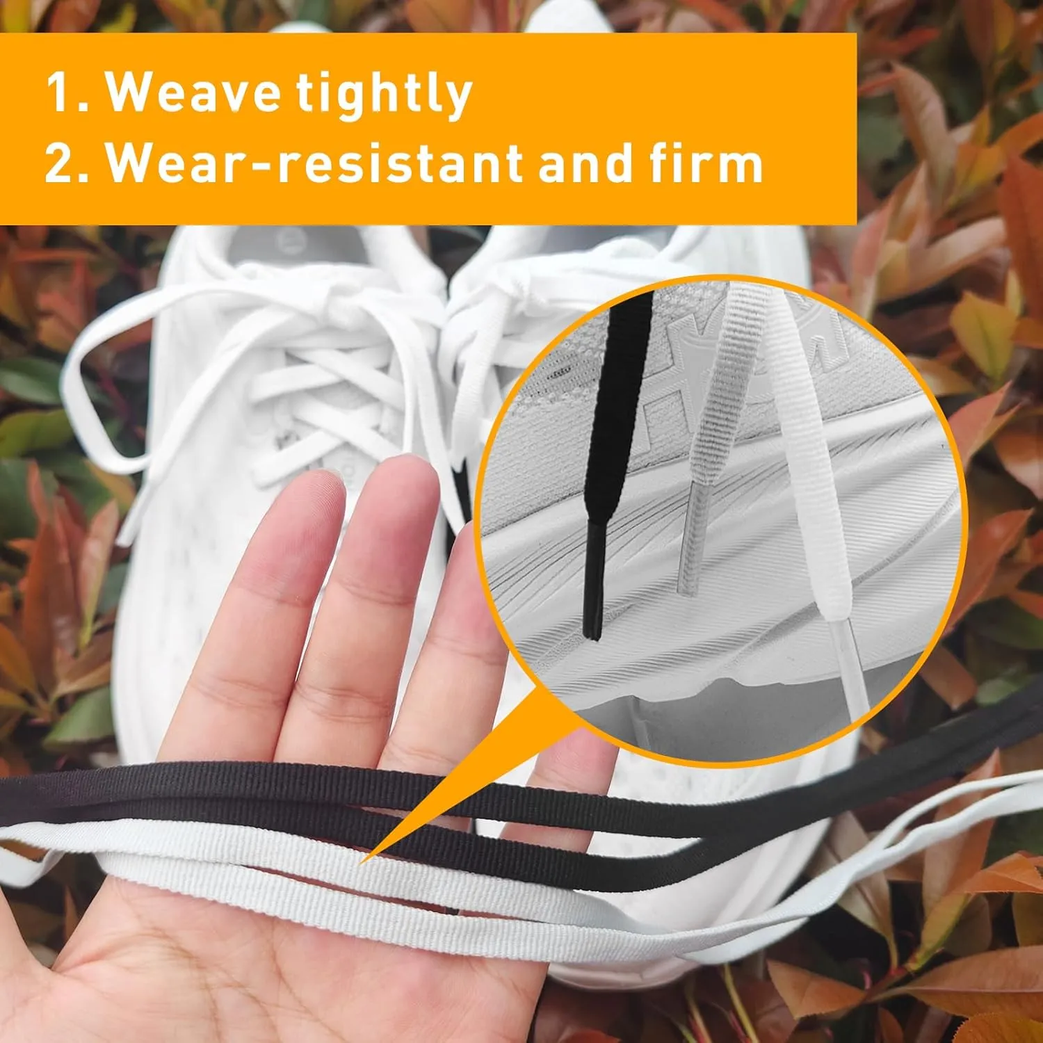 Flat Shoe Laces for HOKA ONE ONE Running Shoes, 1/4"(6mm) Replacement Shoelaces for Sneakers