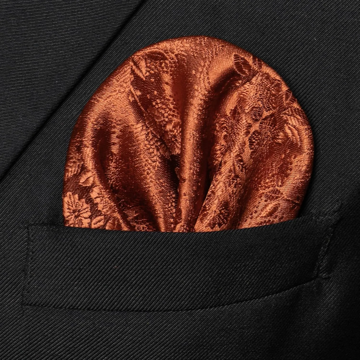 Floral Necktie and Pocket Square Tie Clip Sets for Men