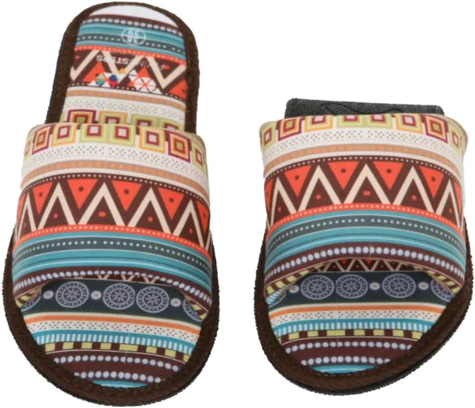 Flyingsteps Women's Non-Slip Sole Four Seasons Open Toe Bathroom Slippers, House Slippers