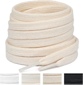 Handshop 2 Pairs Flat Athletic Shoelaces 5/16" in 40"-63" Wide Sneaker Replacement Shoe Laces