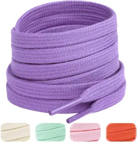 Handshop 2 Pairs Flat Athletic Shoelaces 5/16" in 40"-63" Wide Sneaker Replacement Shoe Laces