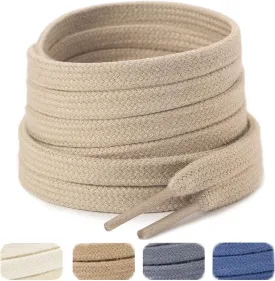 Handshop 2 Pairs Flat Athletic Shoelaces 5/16" in 40"-63" Wide Sneaker Replacement Shoe Laces