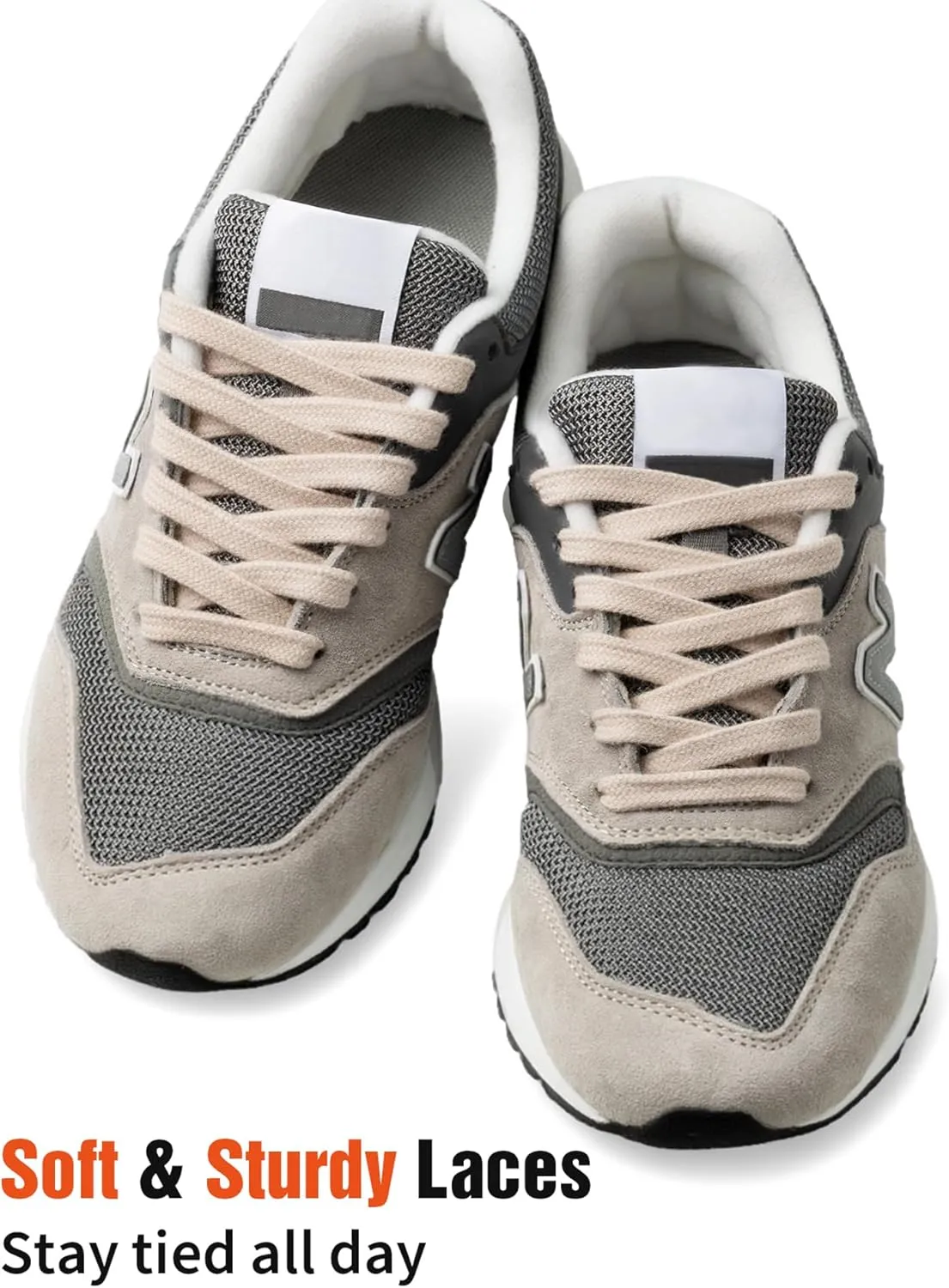 Handshop 2 Pairs Flat Athletic Shoelaces 5/16" in 40"-63" Wide Sneaker Replacement Shoe Laces