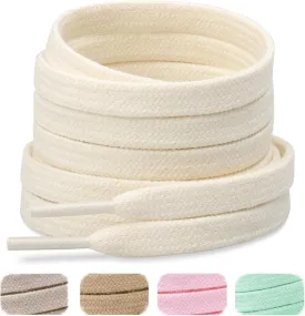 Handshop 2 Pairs Flat Athletic Shoelaces 5/16" in 40"-63" Wide Sneaker Replacement Shoe Laces