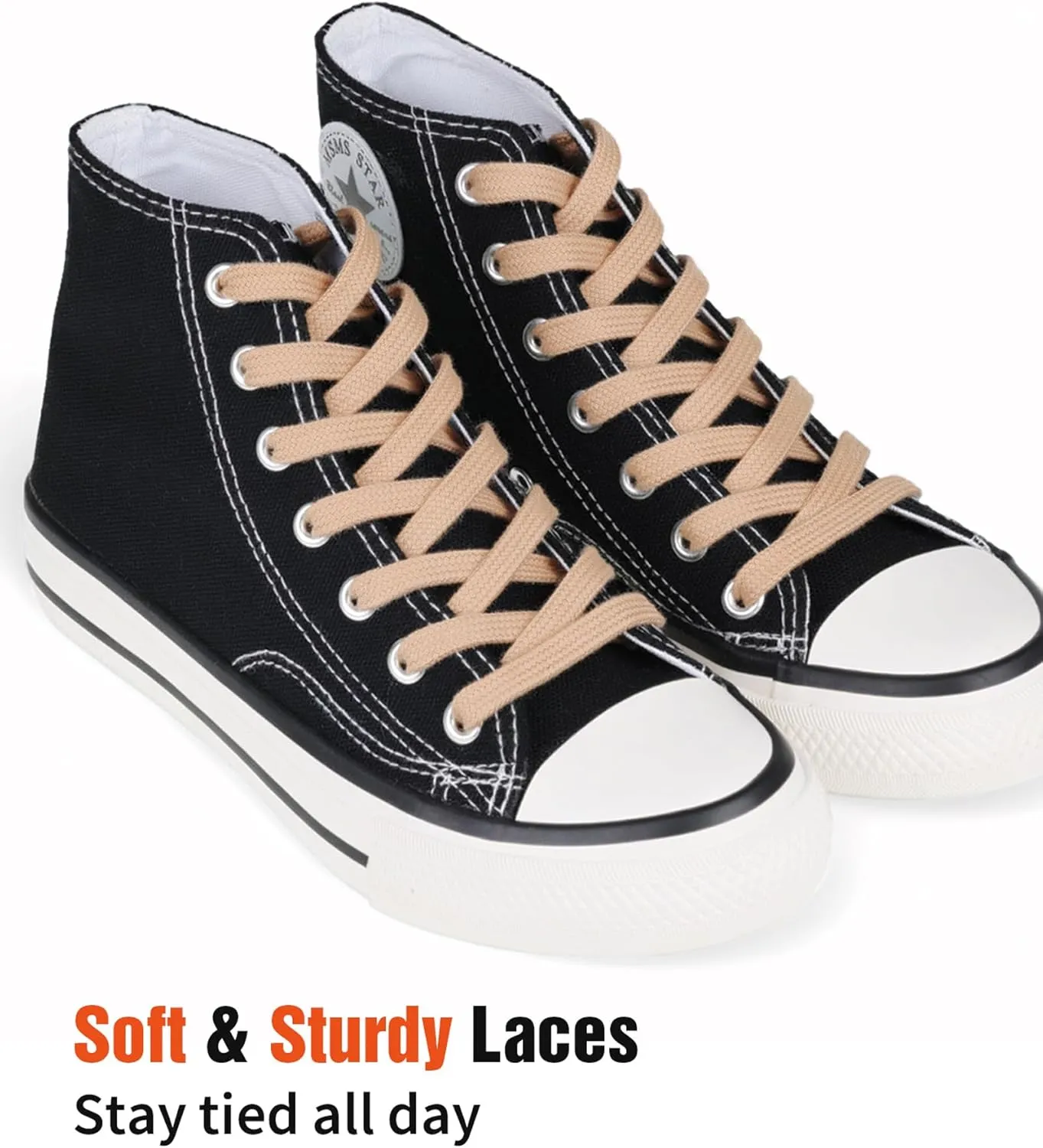 Handshop 2 Pairs Flat Athletic Shoelaces 5/16" in 40"-63" Wide Sneaker Replacement Shoe Laces