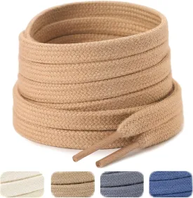 Handshop 2 Pairs Flat Athletic Shoelaces 5/16" in 40"-63" Wide Sneaker Replacement Shoe Laces