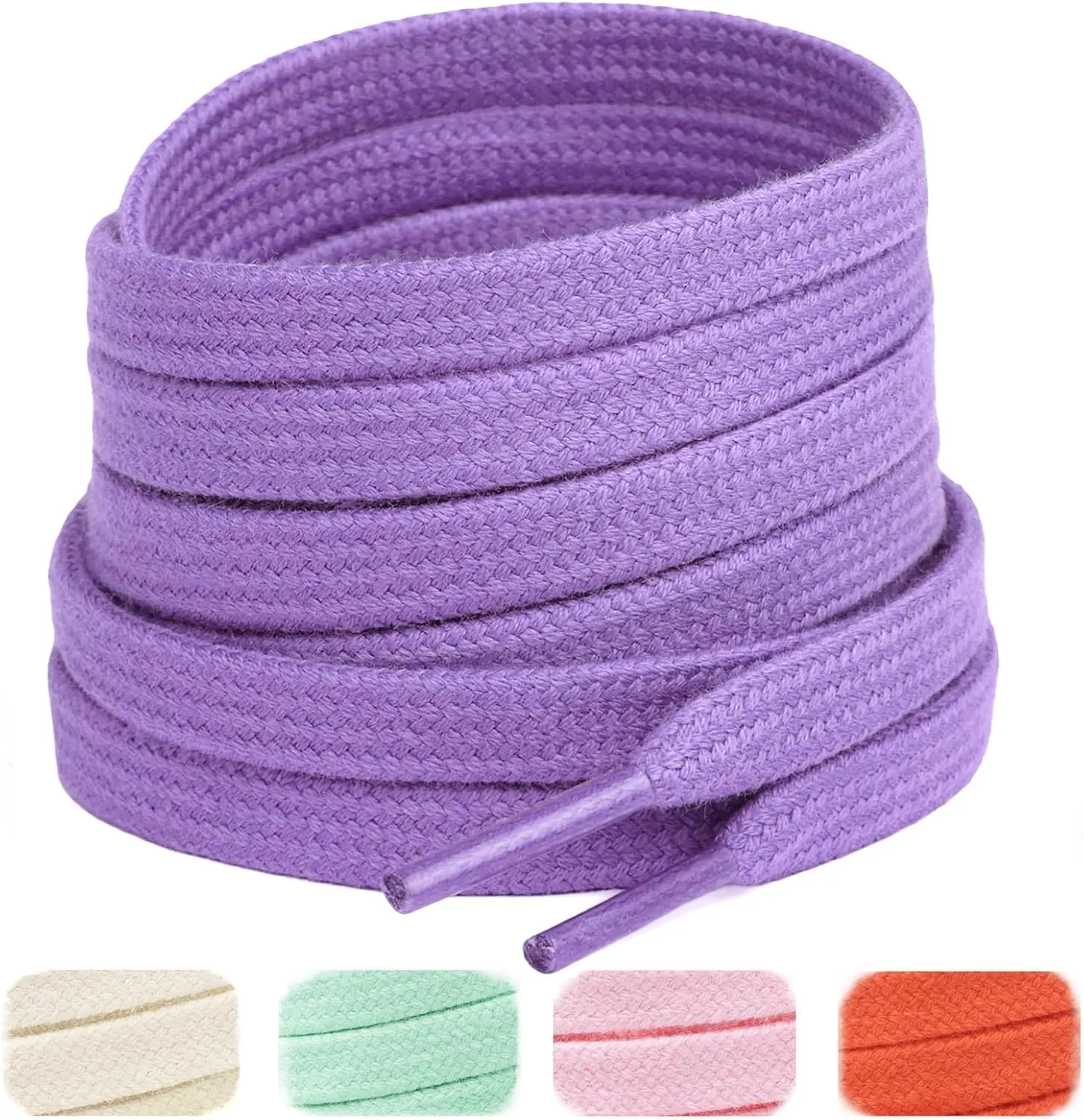 Handshop 2 Pairs Flat Athletic Shoelaces 5/16" in 40"-63" Wide Sneaker Replacement Shoe Laces