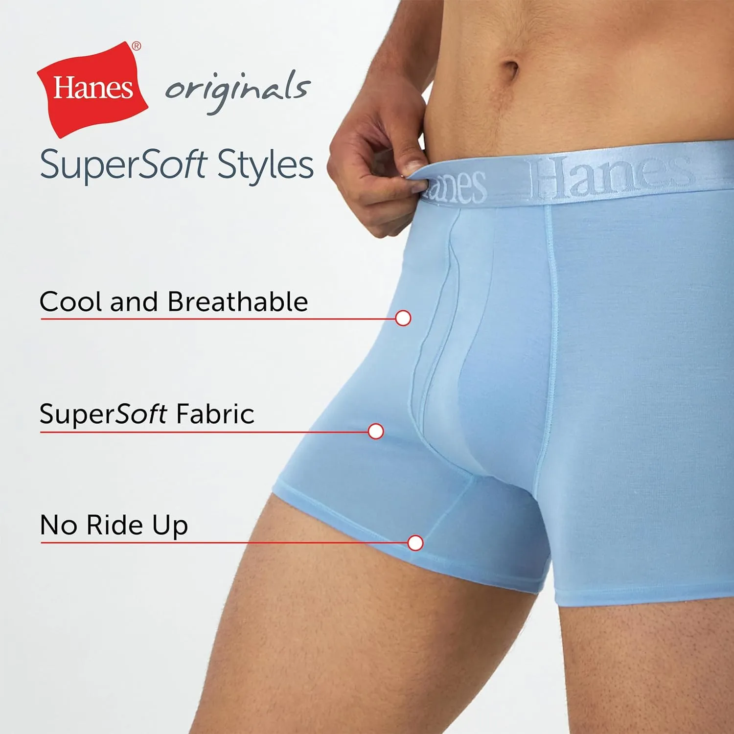 Hanes Men's Supersoft Underwear, Viscose from Bamboo, Trunks and Boxer Briefs