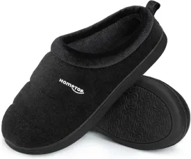 HomeTop Women's Comfy Quilted Slipper Soft Cashmere Like Slip on Memory Foam House Shoe