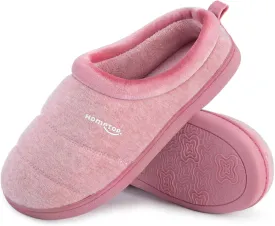 HomeTop Women's Comfy Quilted Slipper Soft Cashmere Like Slip on Memory Foam House Shoe