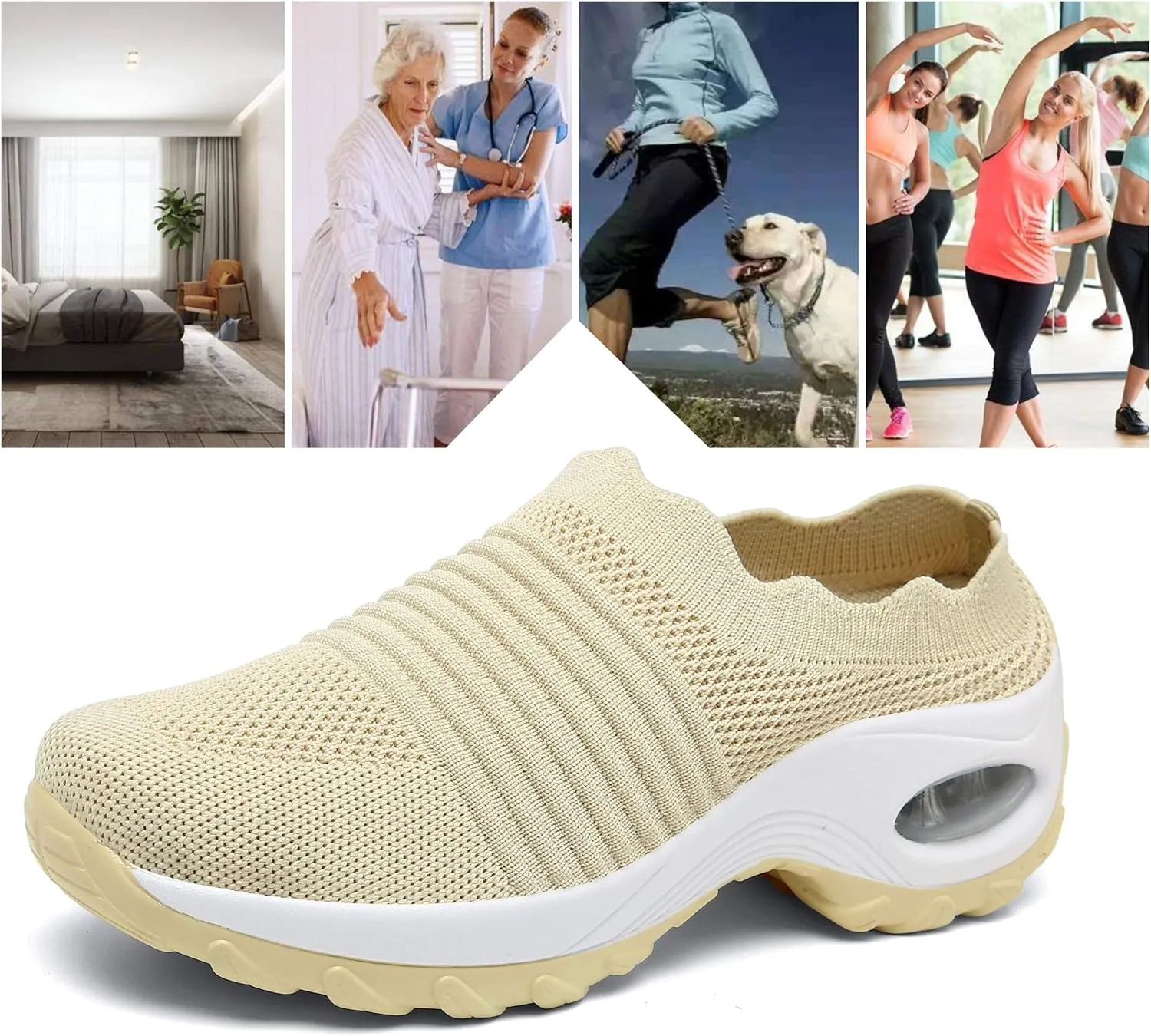 INMINPIN Women's Slip-on Mule Sneakers Lightweight Breathable Casual Shoes Platform Outdoor Clog Slippers