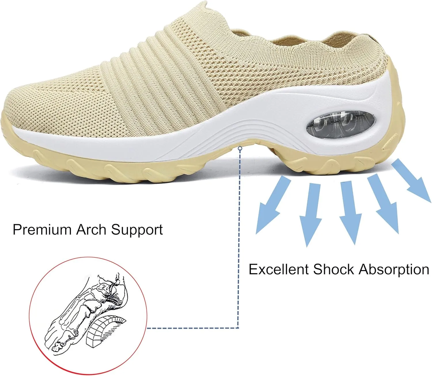 INMINPIN Women's Slip-on Mule Sneakers Lightweight Breathable Casual Shoes Platform Outdoor Clog Slippers