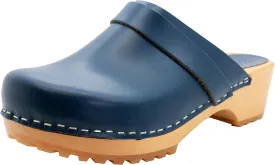 KLGN Tuva Wood Open Back Grippy Leather Clogs