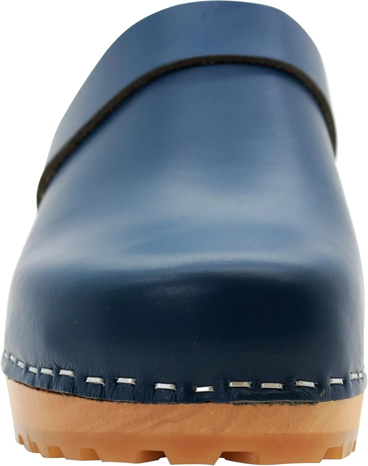 KLGN Tuva Wood Open Back Grippy Leather Clogs