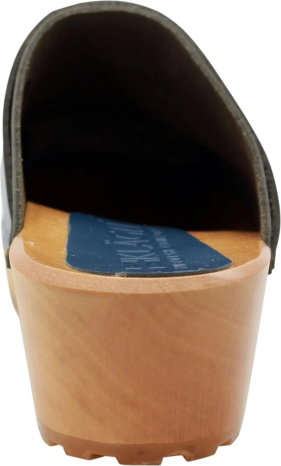 KLGN Tuva Wood Open Back Grippy Leather Clogs
