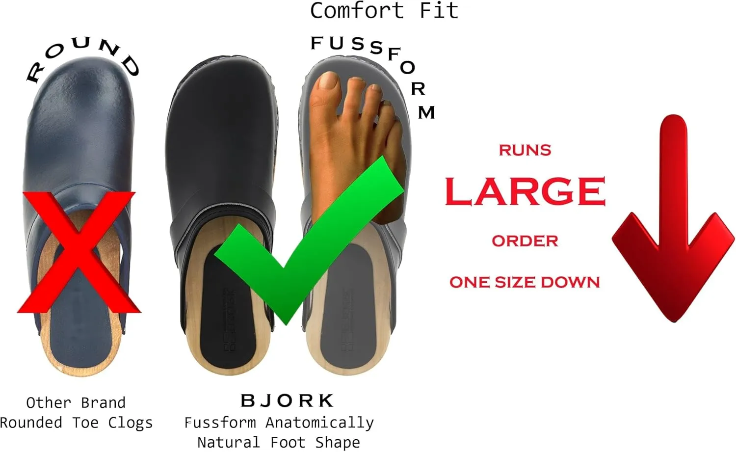 KLGN Tuva Wood Open Back Grippy Leather Clogs