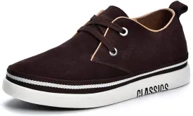 Men's Invisible Height Increasing Elevator 2 Inches Taller Shoes Leather Suede Stitching Lace-up Thick Sole Oxfords
