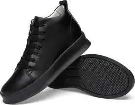 Men's Invisible Height Increasing Elevator Shoes 2.36" Height-Boosting Formal Dress Shoes Lace-Up Fashion Mid-Top Elevator Trainer Shoes