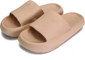 rosyclo Pillow Slippers for Women, Non-Slip Massage Foam Shower Bathroom Home Floor Thick Sole Quick Drying Cloud Cushion Womens Mens Sandals, Soft Comfortable Platform Open Toe Shoes