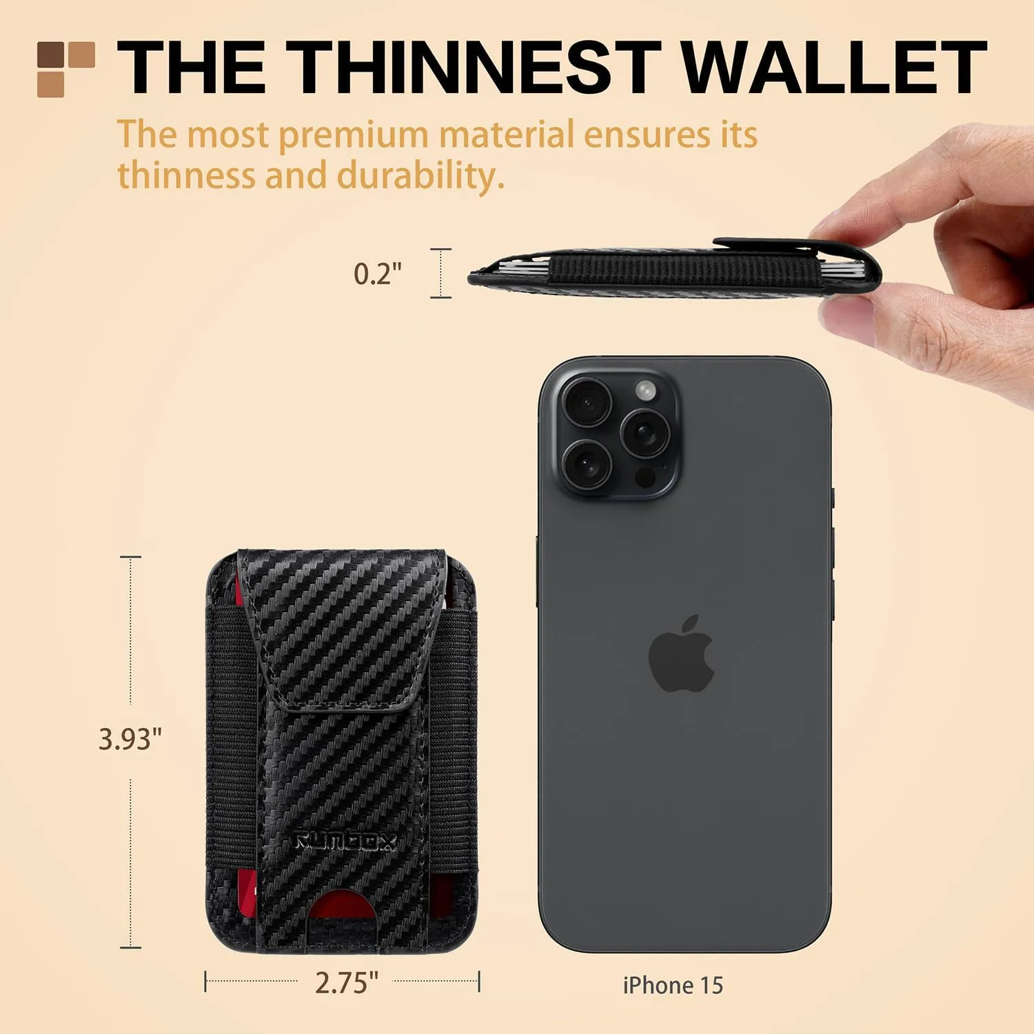 RUNBOX Wallet for Men 6-8 Cards With ID Window RFID Blocking Wallet Credit Card Holder Minimalist Front Pocket Gifts Ideal Choice