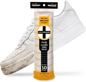SneakERASERS Sole & Sneaker Cleaner, Premium Shoe Cleaner for Sneakers, Dual-Sided Sponges, Effective for Tennis Shoes & Women Men Sneakers, Gentle Rub Design Cleaner Kit, 10 Pack