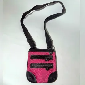 Stylish Pink and Brown Crossbody Bag
