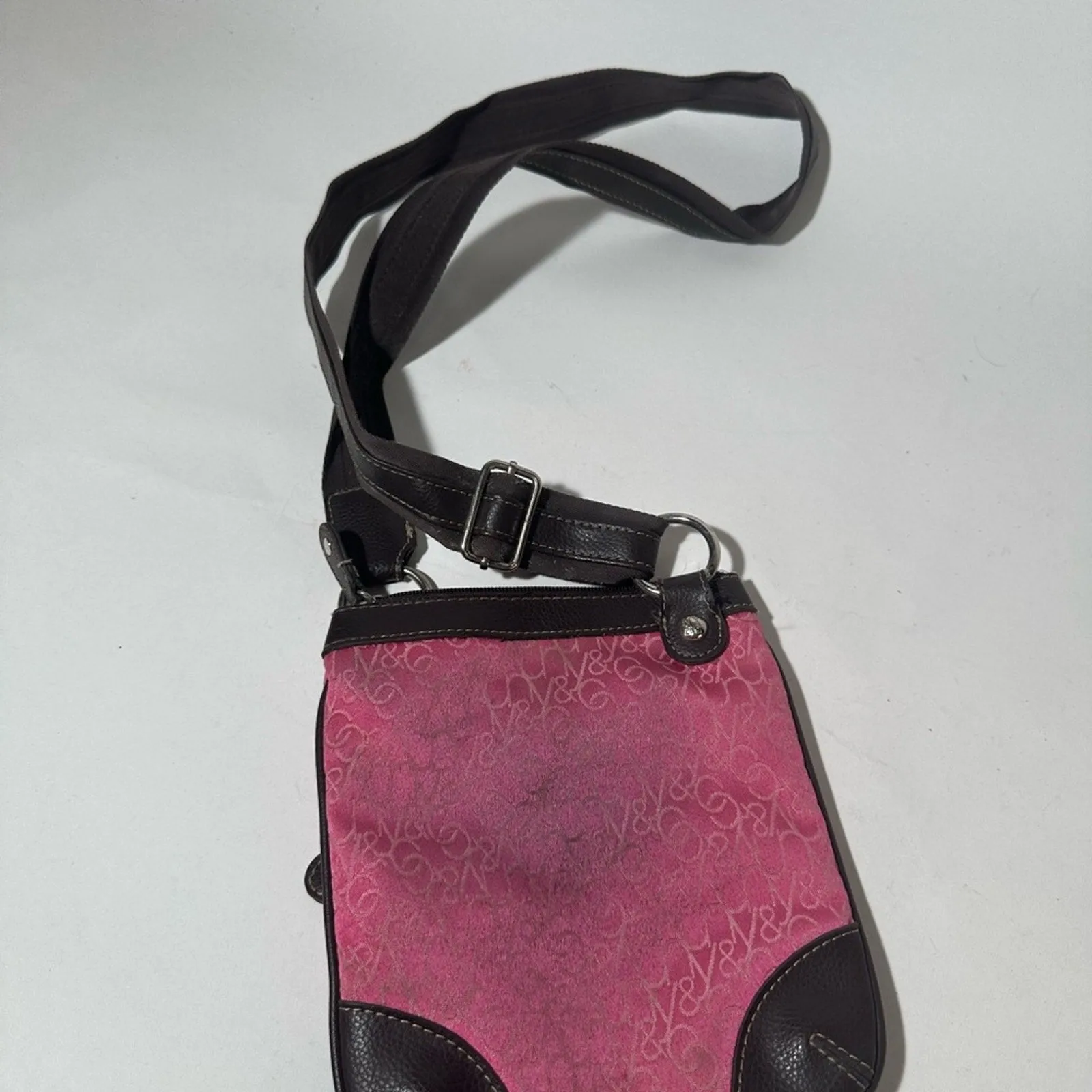 Stylish Pink and Brown Crossbody Bag