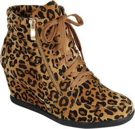 Trends SNJ Women's Fashion Hi Top Wedge Sneakers Ankle Boot Bootie