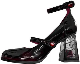 Ulalaza Womens Platform Mary Janes Dress Pumps Chunky Platform Shoes Patent Leather Gothic Lolita Sweet Toe Ankle