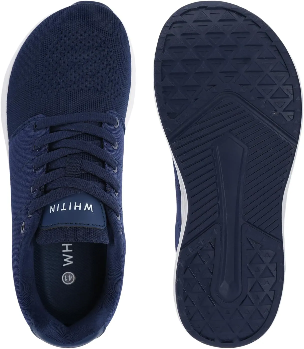 WHITIN Men's Wide Toe Box Walking Shoes   Zero Drop with Non-Slip Rubber Outsole