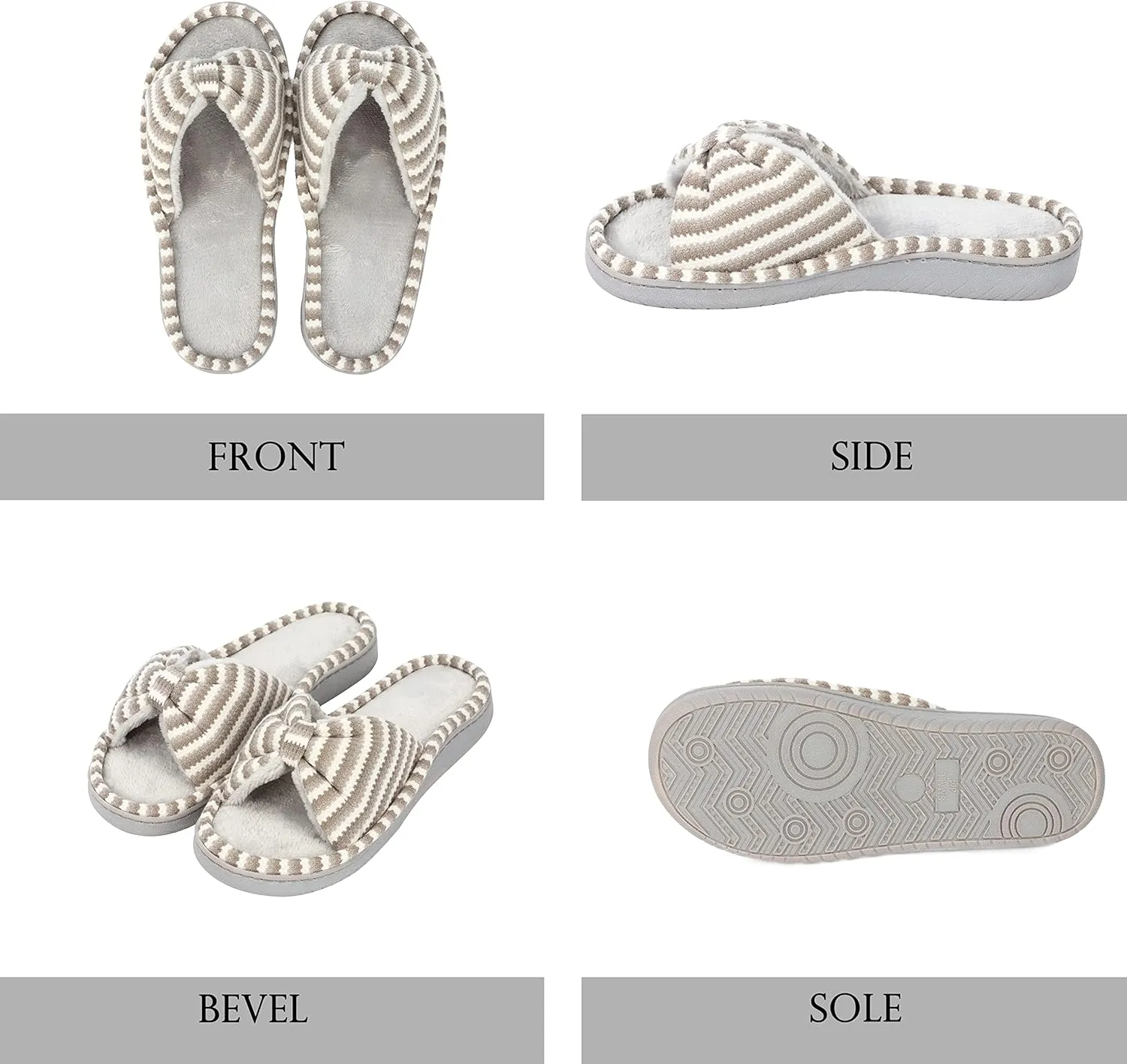 Women Summer Slippers Open Toe Slippers Memory Foam Anti-slip House Shoes Indoor Outdoor Christmas Gifts