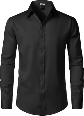 ZEROYAA Men's Wrinkle Free Long Sleeve Dress Shirt Business Casual Modern Slim Fit Button Down Shirts for Wedding and Office