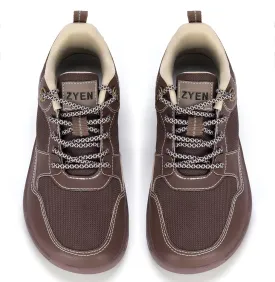 ZYEN Men's Barefoot Wide Toe Box Shoes Non Slip Zero Drop Causal Leather Shoes Utra Light Wide Width Walking Fashion Sneakers Breathable Wide Minimalist Running Sneakers Workout Gym Trainer